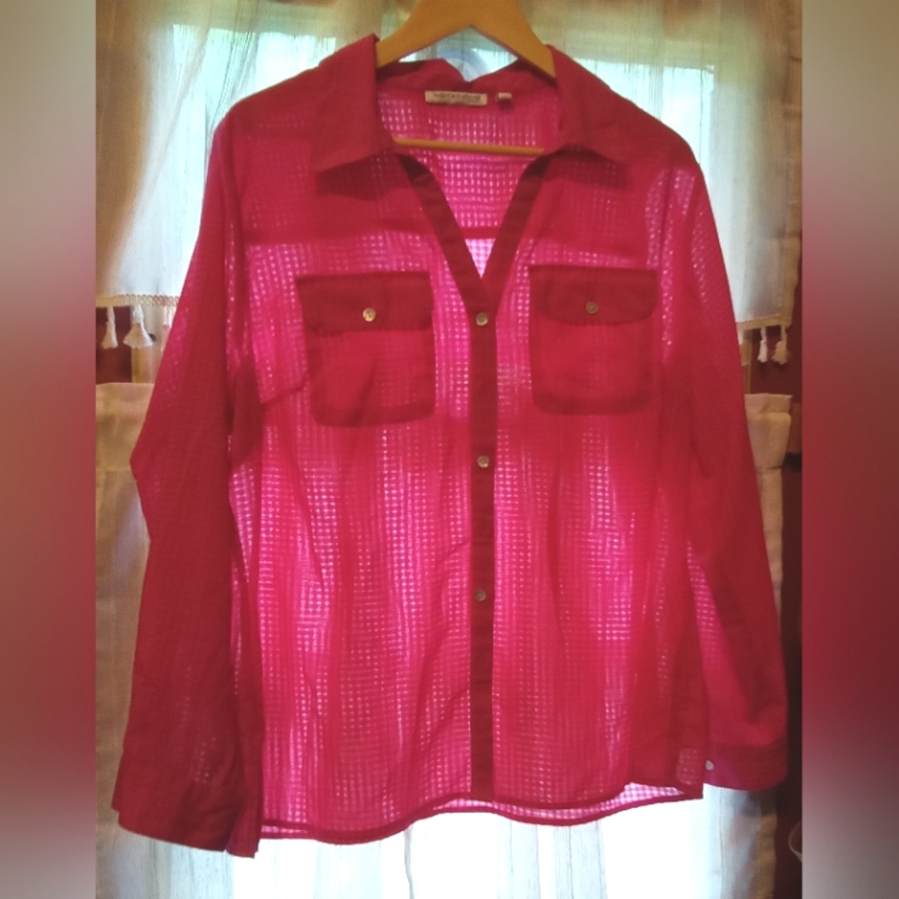 Notations Button Down Pink Shirt - image 1